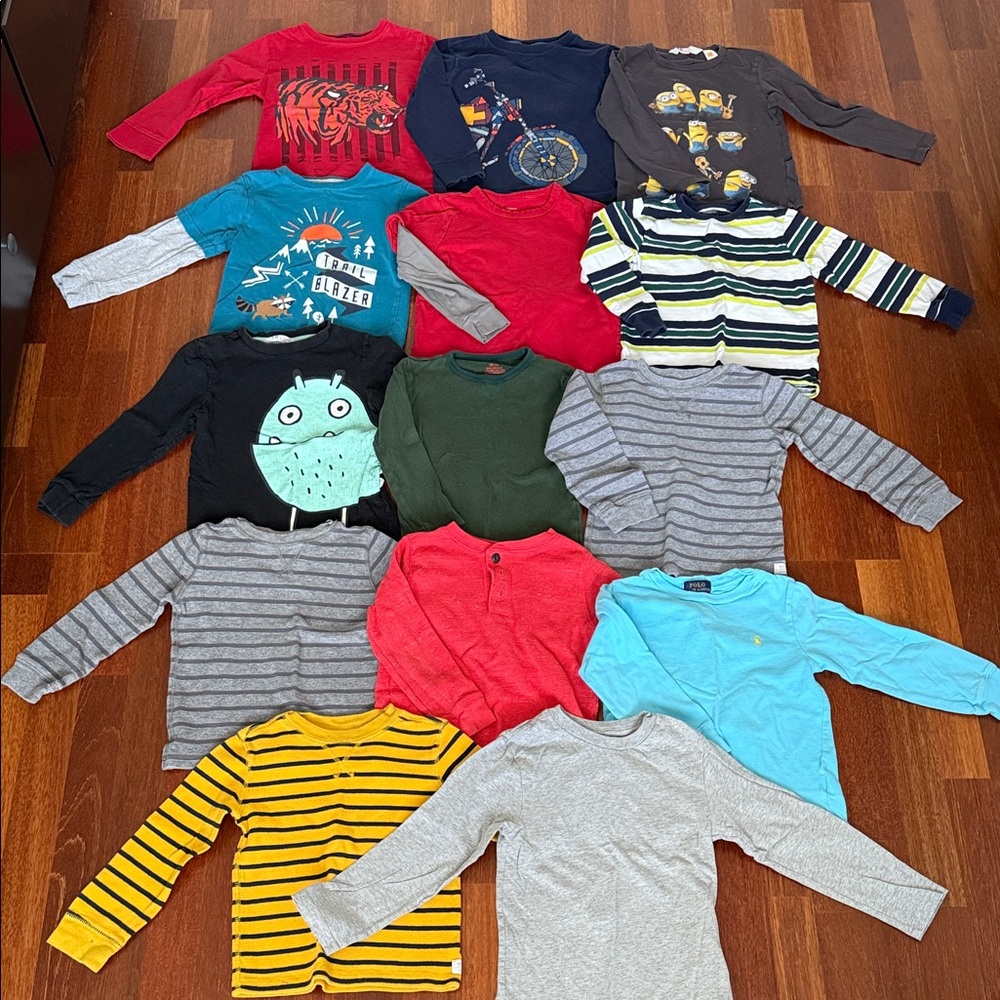 Toddler boy long sleeve shirts bundle